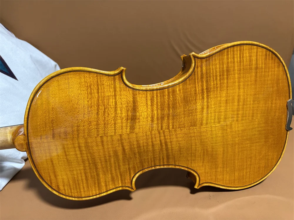 Highly Flamed Solid European Wood 4/4 Violin Cкрипка كمان 바이올린 Hand Made Musical Instrument Keman Free violin case&Bow 0523-1