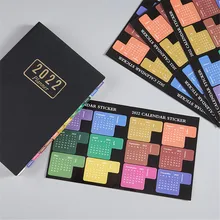 

2022 Calendar Index Label Sticker Solid Color Self-adhesive Journal Classify Labels Schedule Organizer Bookmarks School Supplies