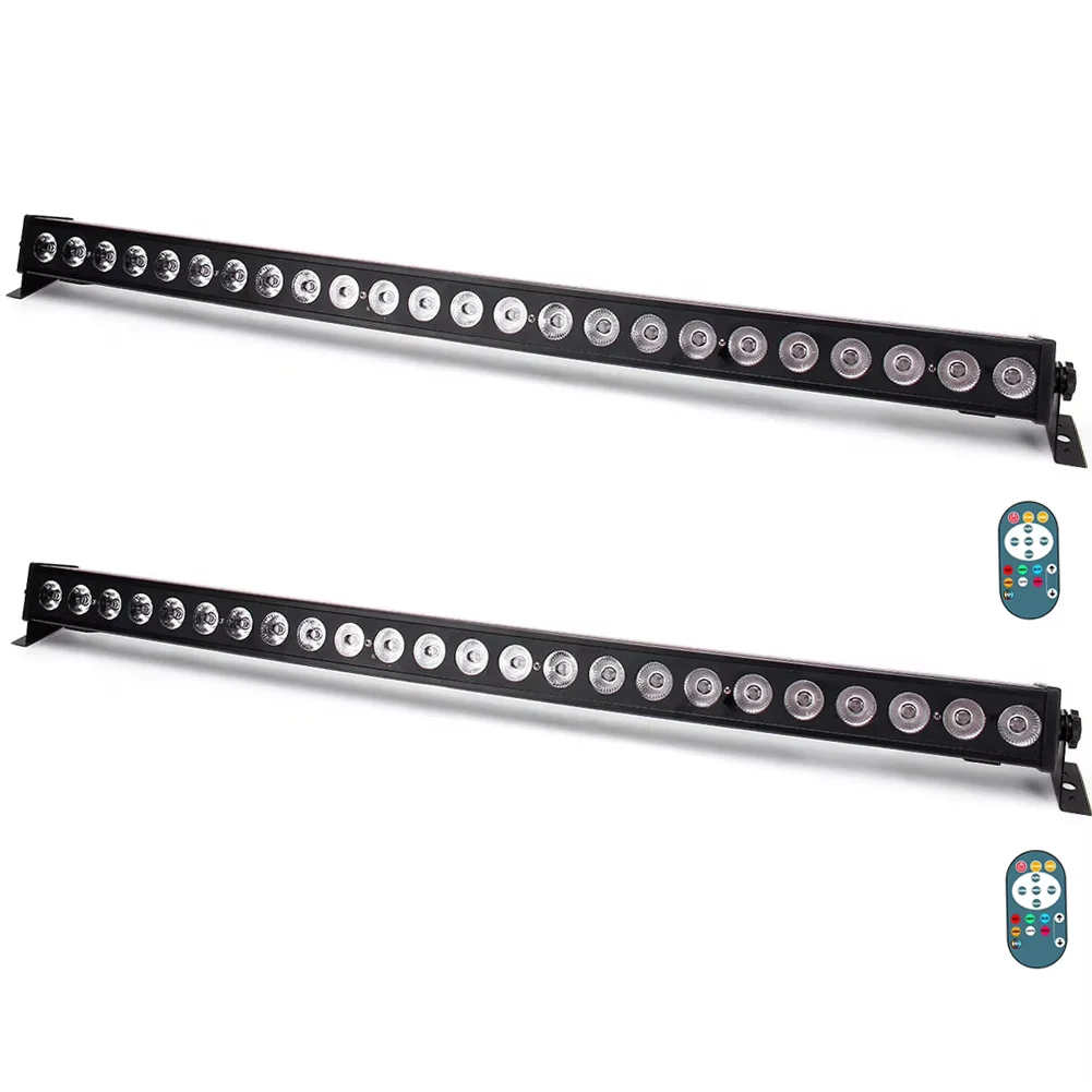 Yiflamefly 2Pcs 60W LED Wall Washer Light With Remote Controller 24Pcs LED RGB Wash Light Bar For Concert Building Wedding Party led light led stage light mini led stage light wall wash lamp