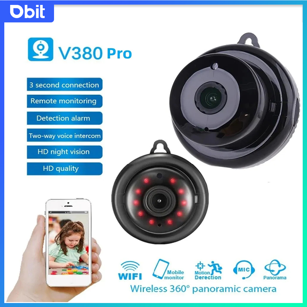 DBIT V380 Pro 1080P Wireless Mini Camera WiFi IP Home Safety Camera Night Vision Motion Detection P2P Baby Monitor