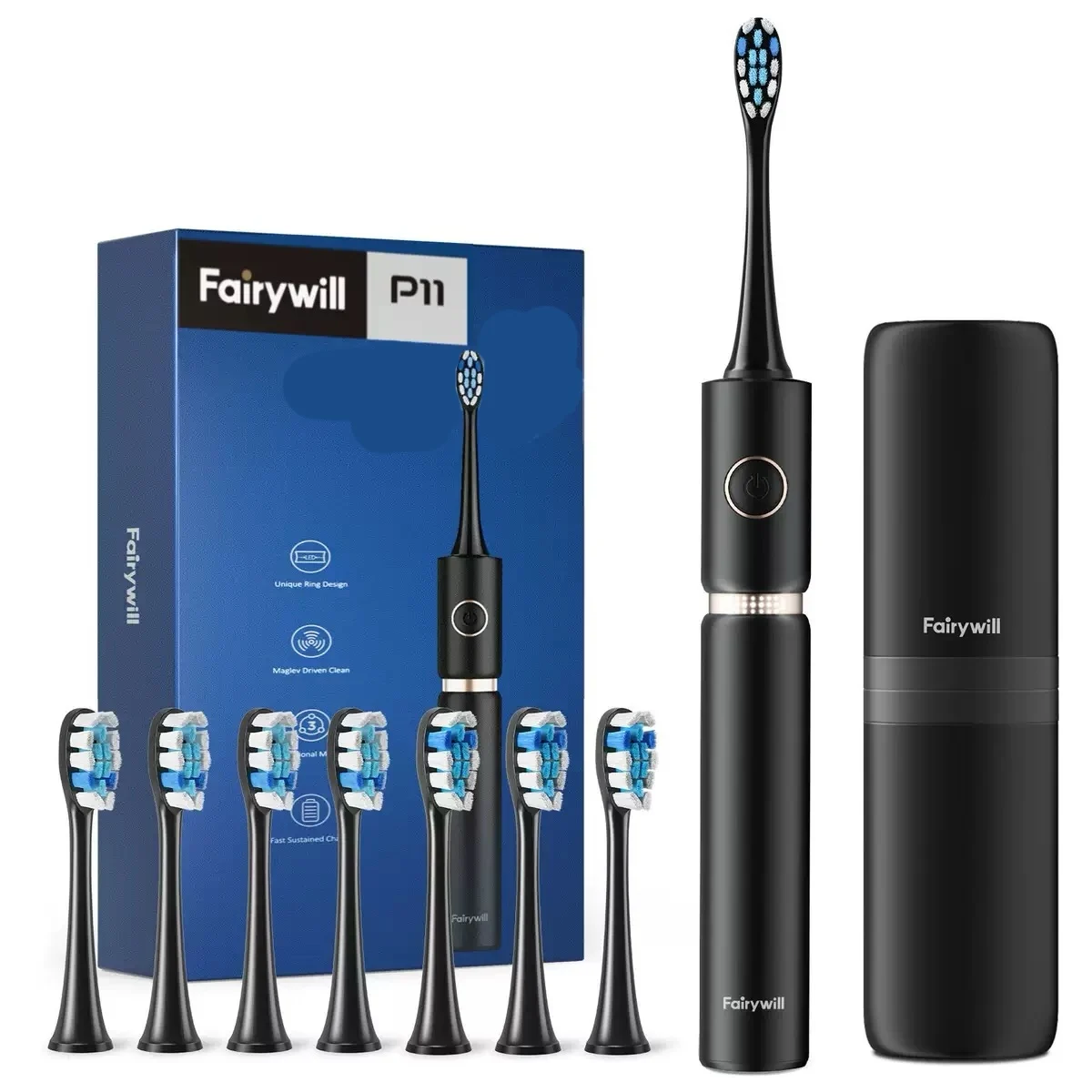 Fairywill P11 T9 P80 Electric Toothbrush Heads Compatible with Fairywill P11 T9 P80 Electric Toothbrush，4/8/16pcs 6