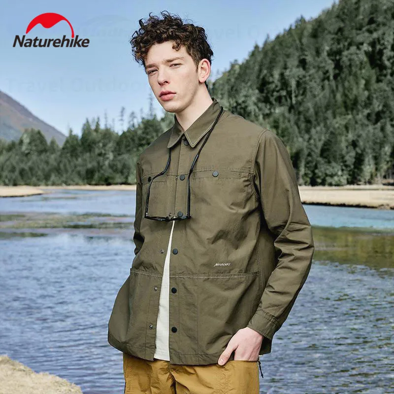 

Naturehike UPF50+ Shirt-style Jacket Waterproof Casual Shirt Outdoor Travel Long-sleeve Jacket Camping Climbing Coat with Pocket