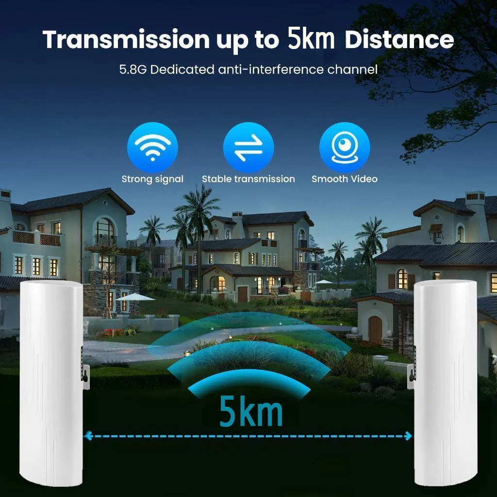 WiFi Extender Repeater 5GHz Wireless Bridge Dual Band WiFi Extender 5km Long Range