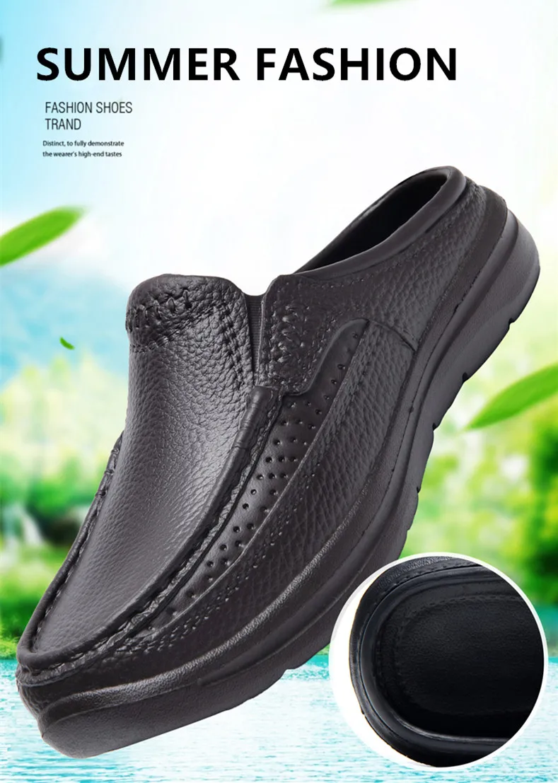Summer Men Chef Shoes Anti Slip and Oil Proof Men's Work Shoes EVA Lazy Slippers Casual Trendy Slipper Fashion Garden Shoes