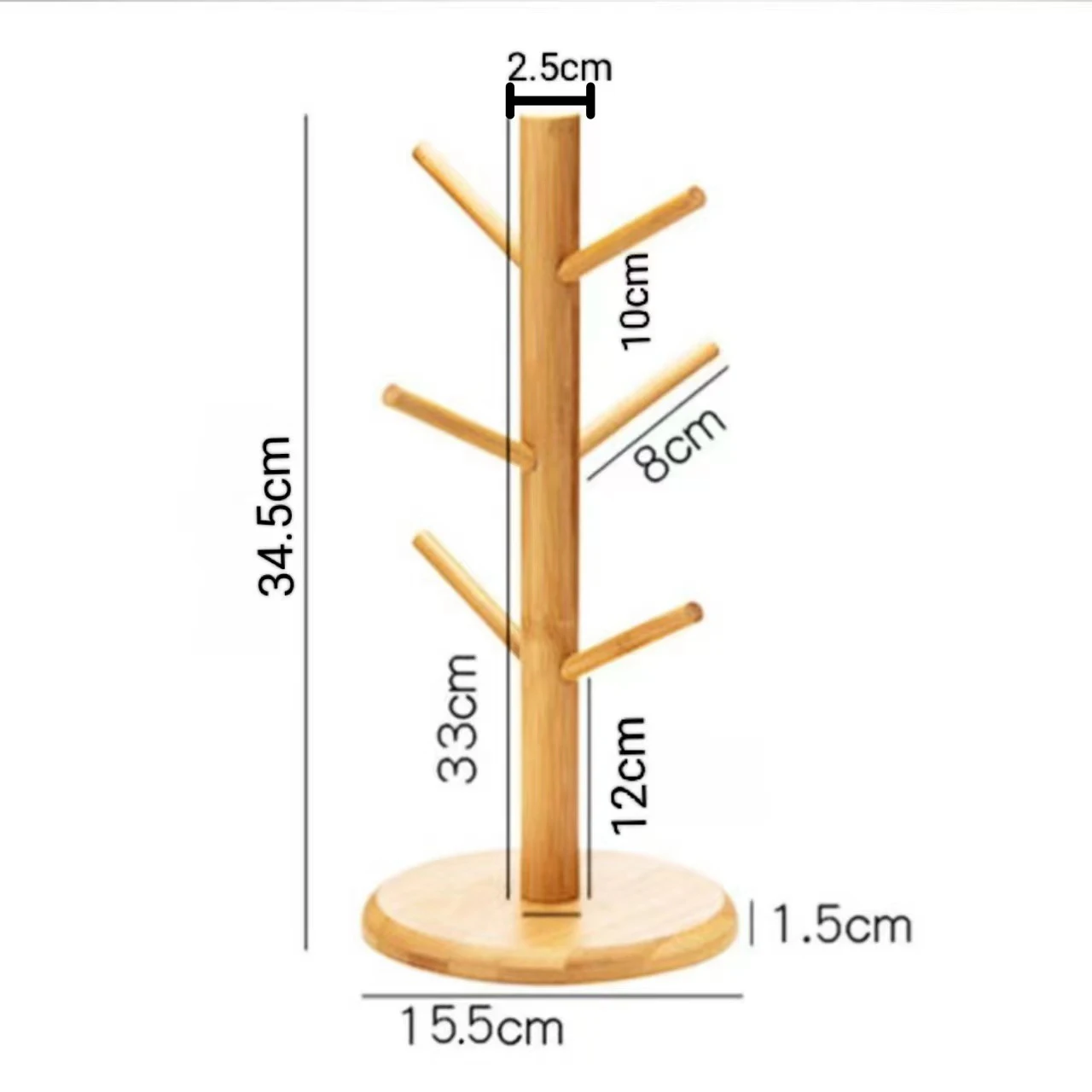 Set Tree Shape Wood Coffee Tea Cup Storage Holder Stand Mug Hanging Display Rack Drinkware Shelf 6 Hooks Home Kitchen1