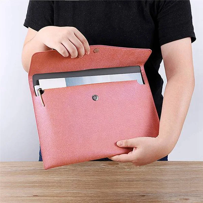 Document Holder Waterproof Portfolio Envelope Folder Case With Snap Closure Pink