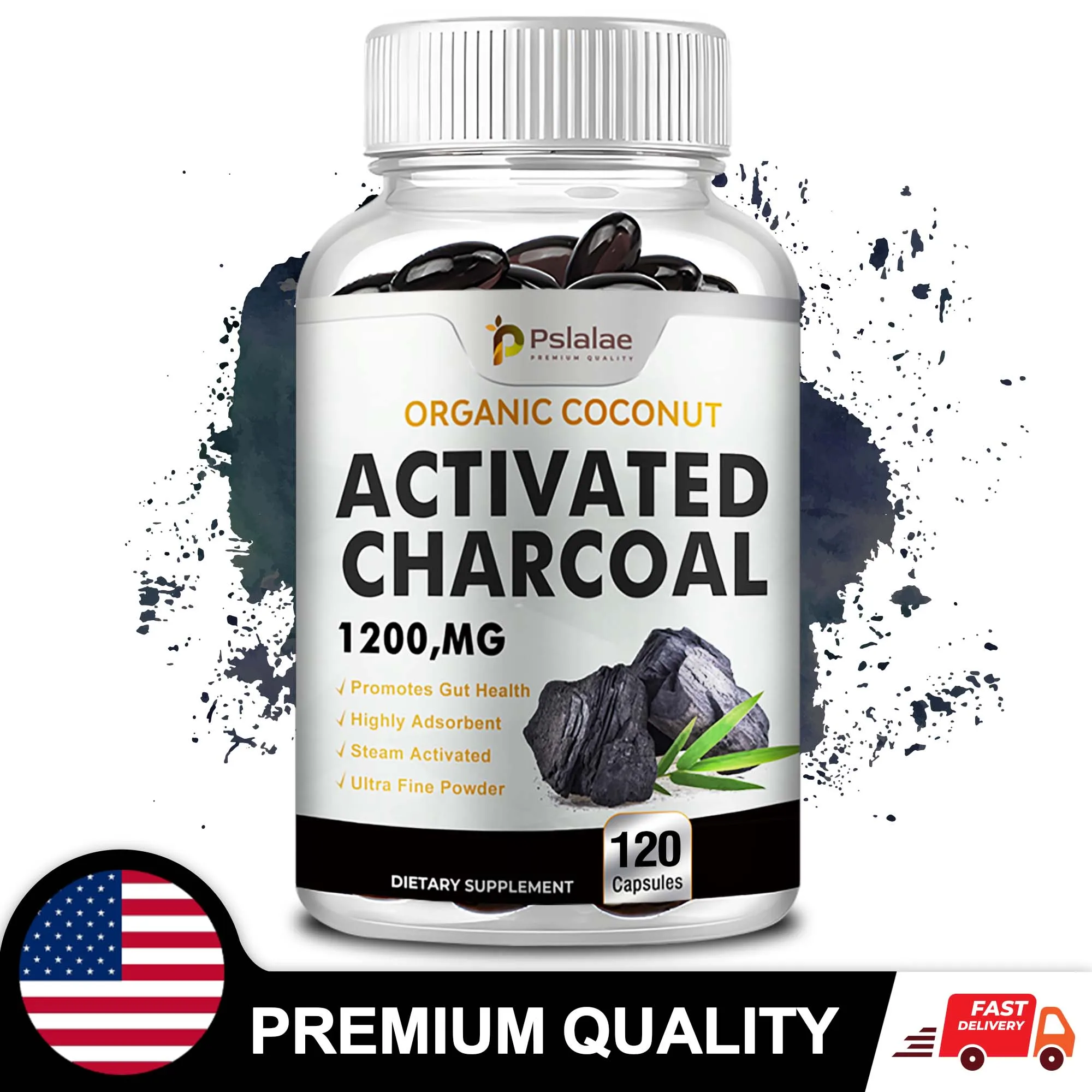 Digestive Capsules Activated Charcoal Gut Health Digestive Health Bloating Gas Relief Detox Colon Cleansing
