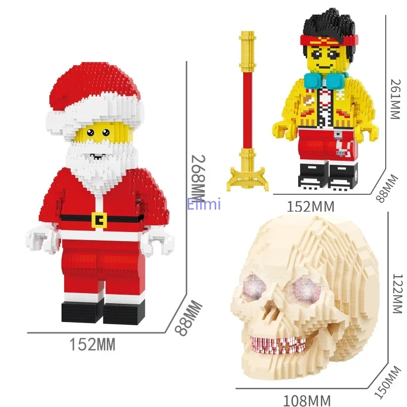 

Balody Mini Blocks Santa Claus Model Skull Figures Brick Fun Anime Brinquedos for Children Christmas Gift Girls Present 16202