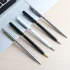 10 Pcs/Set Metal Ballpoint Pens Stainless Steel Pen 0.7mm Blue Black Ink Rotating Style Ball Pens Stationery For School  Supplie 5