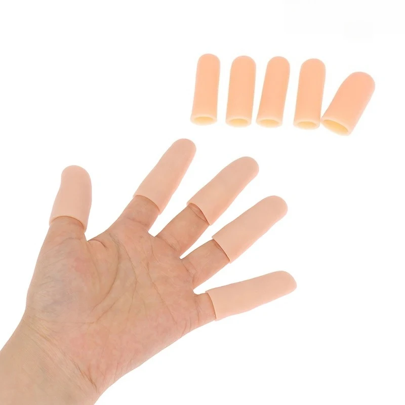 Silicone Finger Protector Anti Cut Silicone Finger Protector Sleeves Heat Resistant Gel Tube Hand Bandage Cooking Kitchen Tools