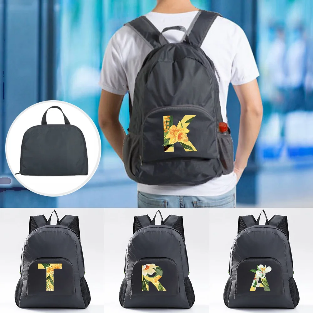 

Backpacks 2022 Men Ultralight Foldable Hiking Mountaineering Portable Sports Daypack Women Travel Floral Letter Print Backpack