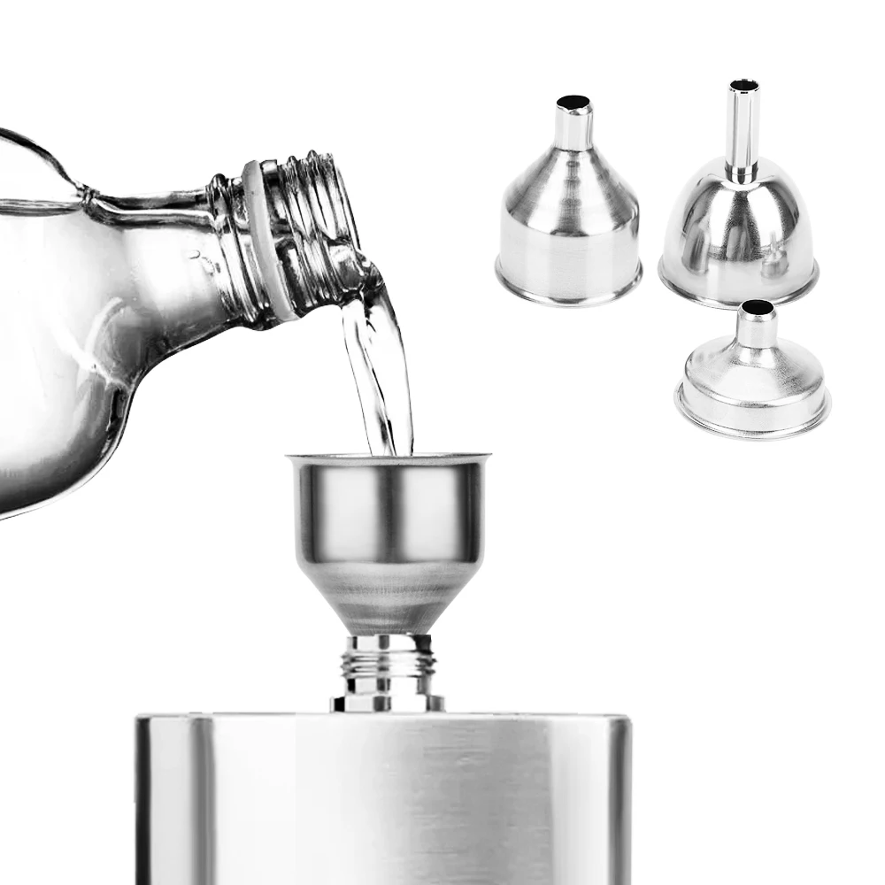 Bar Wine Flask Funnel for Filling Hip Flask Narrow-Mouth Bottles Small Mouth Stainless Steel, stainless steel funnel