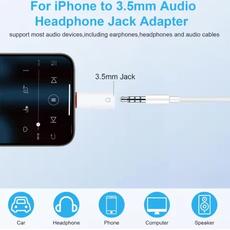 USB C to 3.5mm 이어폰 어댑터 3.5 잭 USB C 오디오 컨버터 아이폰 15 삼성 타입-C to 3.5mm 헤드폰 커넥터