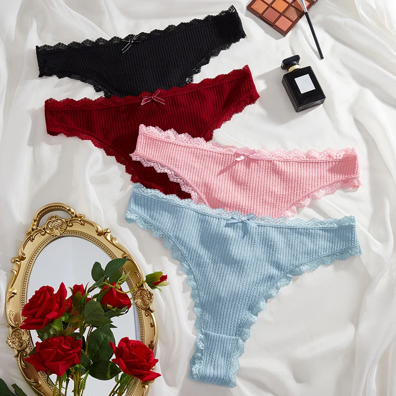 

Women Sexy Lace Low-rise Underpants Female Bikini Briefs Trendy Xl-4xl Soft Patchwork Underwear