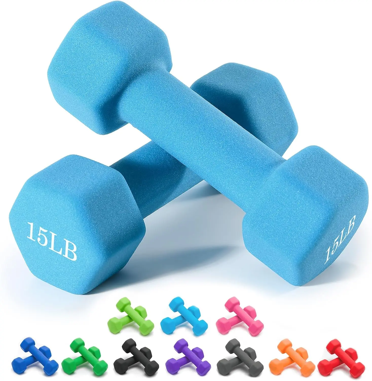 2-Piece Anti-Slip Dumbbell Set (1–15 LB Options) 1