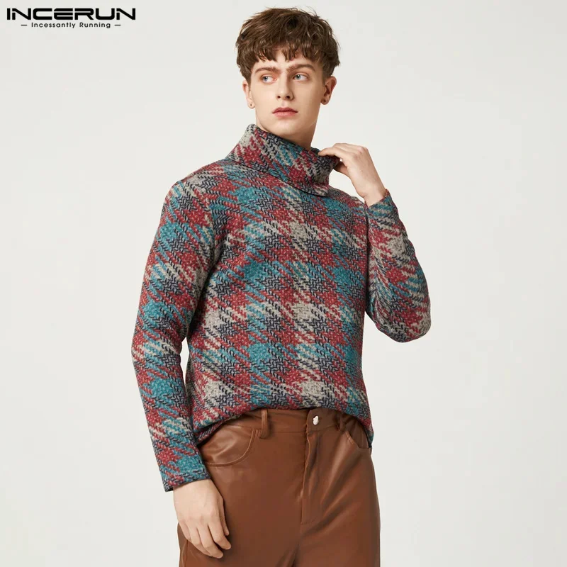 

Casual Party Shows Style Tops Men's Autumn Winter Pullovers Fashion Casual Pile Neck Long Sleeve Pullover Sweater S-5XL