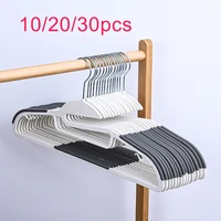 10/20/30pcs plastic coat hanger, non-slip super thin space-saving suit hanger pants hanger, sturdy and durable, with 360° hooks 1