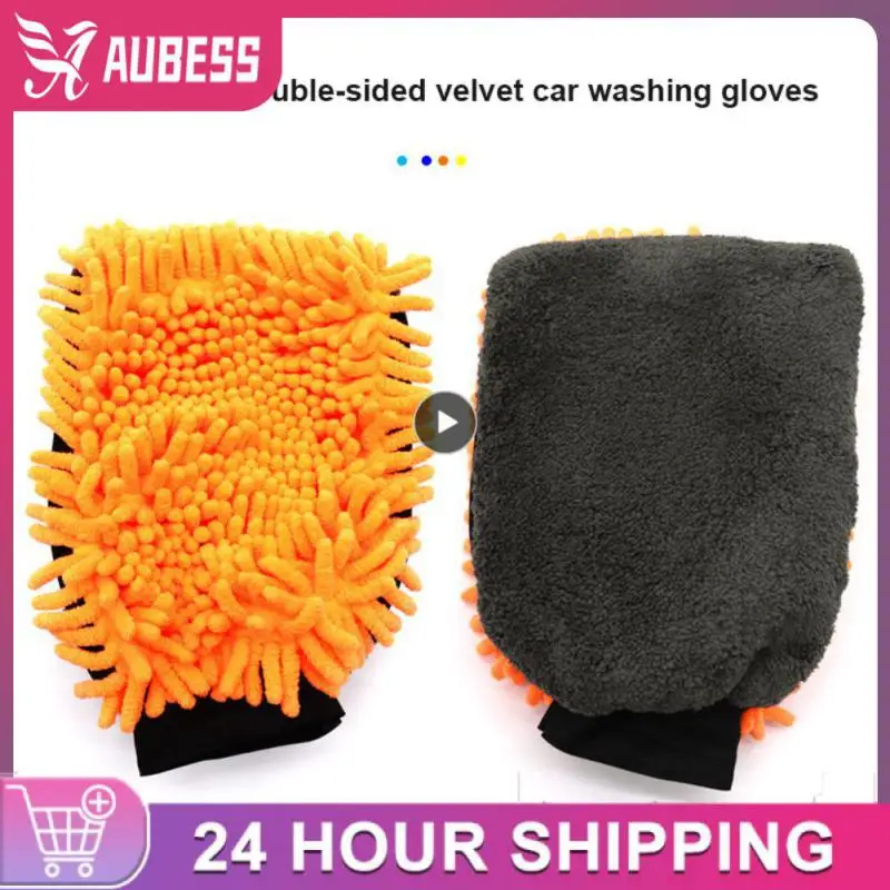

1 шт., водонепроницаемые двусторонние перчатки из микрофибры для мытья автомобиля