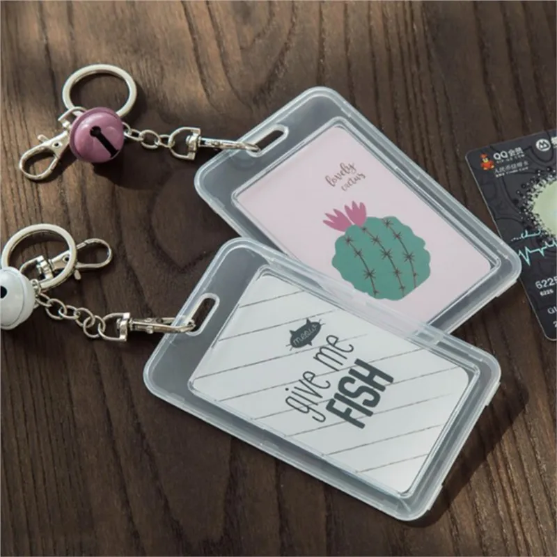 2pcs/lot Bags Bank Credit Card Holder Card Cover Good Quality Cute Cactus Case Keeper Kids Gift