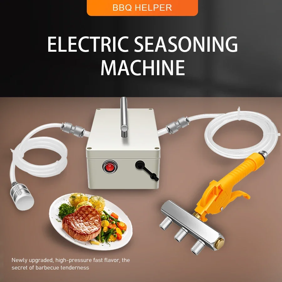 Automatic High Pressure Meat Marinade Gun Machine Pump Flavouring Needle Injector for BBQ Lamb Shanks Whole Lamb Chops Beef