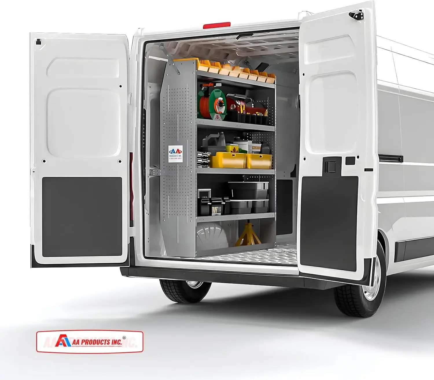 SH-6005 Steel Mid/High Roof Van Shelving Storage System Fits Transit, NV, Promaster and Sprinter,Van Shelving Units 2