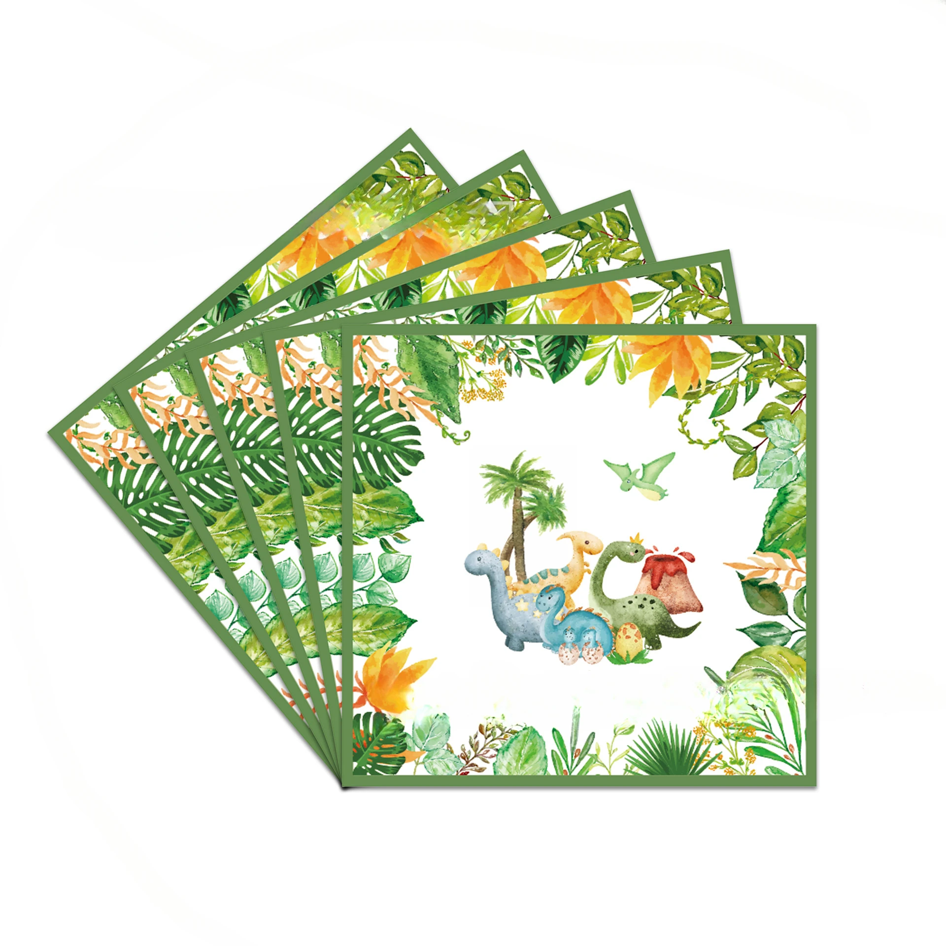 Dinosaur Birthday Party Decoration Supplies Jungle Safari Green Gift Bags Paper Napinks Cups Plates Dino Balloon Baby Shower Kid