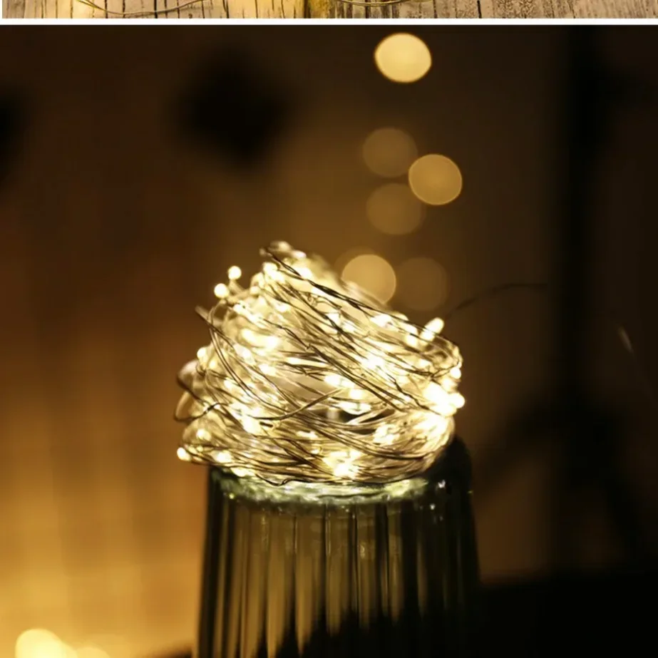 5m~1m LED Copper Wire Fairy Lights Battery Powered LED String Lights Party Wedding Indoor Christmas Decoration Garland Lights