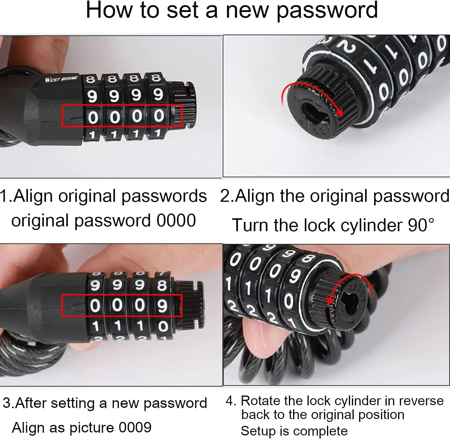 Portable Black Anti Theft Chain Lock for Motorcycles Bicycles