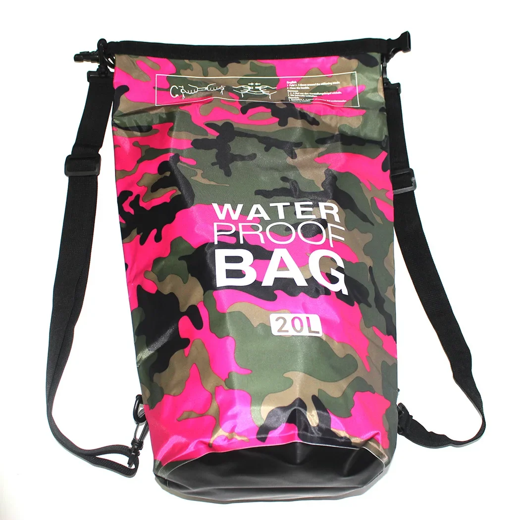 2L/5L/10L/15L/20L/30L Camouflage Waterproof Swimming Bag Dry Sack Fishing Boating Kayaking Storage Drifting Rafting Bag