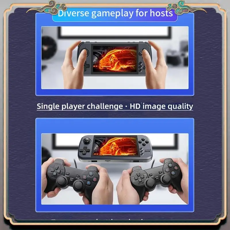 X39pro Retro Video Game Console 64GB 4.5 Inch Screen Support 2-Player Games Handheld Gamepad Children Gifts Easy Install C