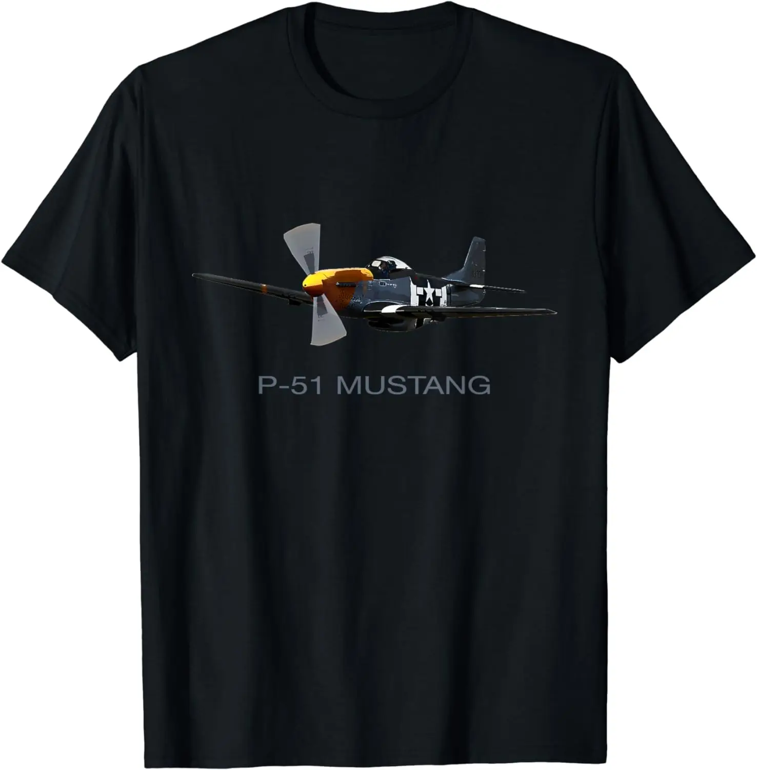 

P-51 Mustang Ww2 Fighter Plane Men T-Shirt Short Sleeve Casual Cotton O-Neck Men's T Shirt