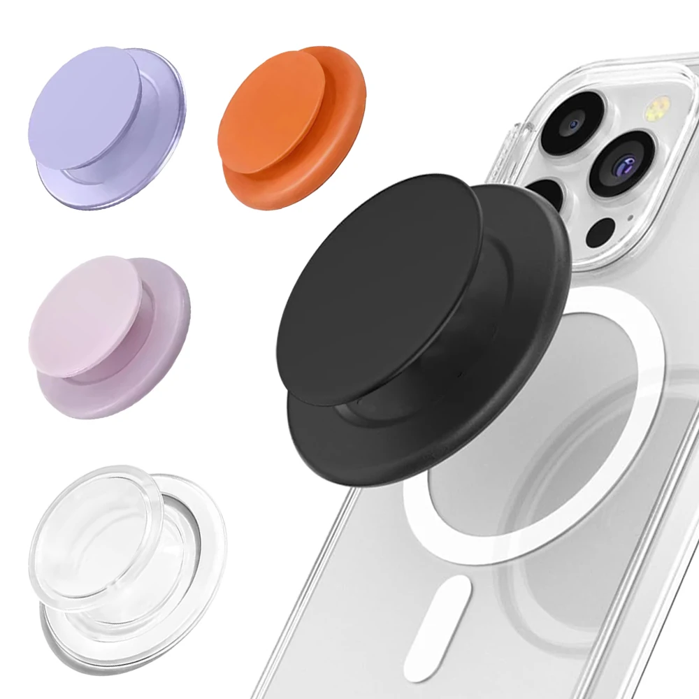 Magnetic Mobile Phone Grip and Stand with Universal Attachment