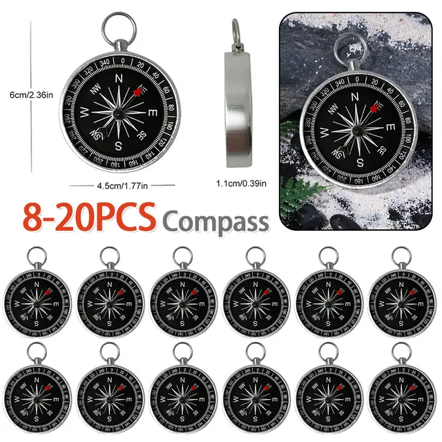 8-20PCS Aluminum Alloy Outdoor Compass 2