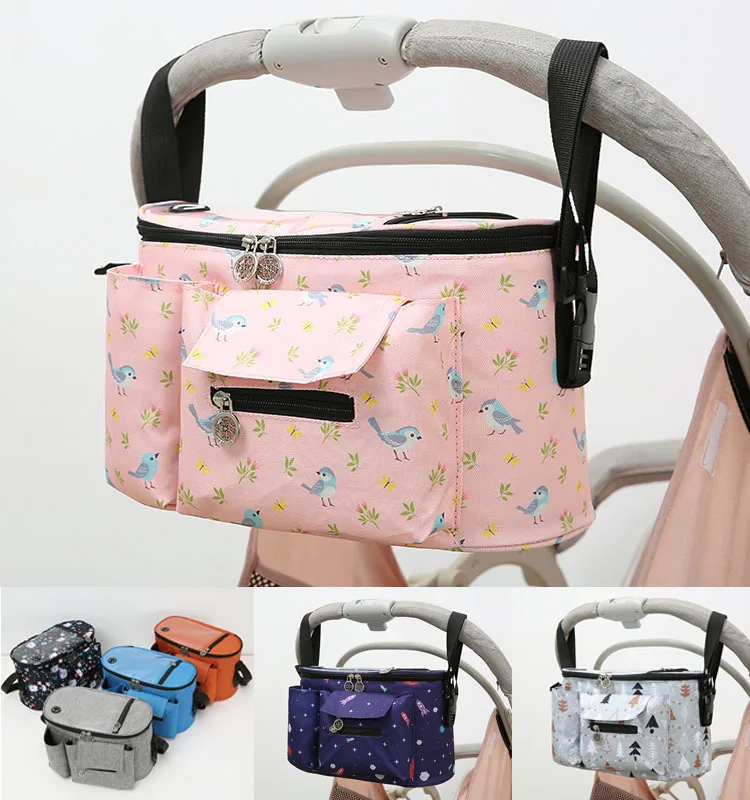 baby stroller accessories backpack Soild Color Baby Stroller Bags Accessories Stroller Organizer Mommy Travel Bags Buggy Pram Cart Storage Basket Hook Mom Backpack baby stroller accessories products