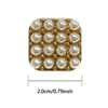 5 Pieces Elegant High-grade Inlaid Pearl Square Metal Buttons Tweed Coat Suit Jacket Jumper Beautiful Decorative Buttons 2
