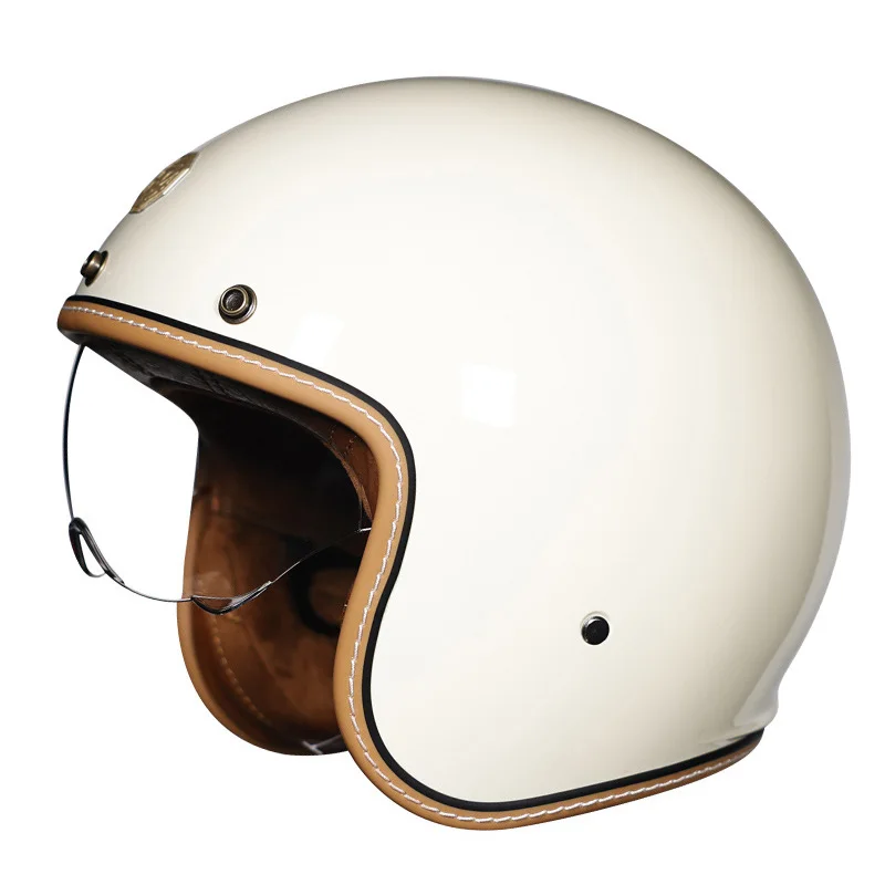 

DOT Approved Open Face Helmet Retro Men's Motorcycle Helmets Women Jet Helmet 3/4 Half Safety Cap Four Seasons Cascos Para Motos