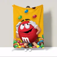 M&M's Home Interior Character Blanket 150x200 Custom Blankets Characters Knitted Plaid Microfiber Bedding Beach Towel Bed Throw 2