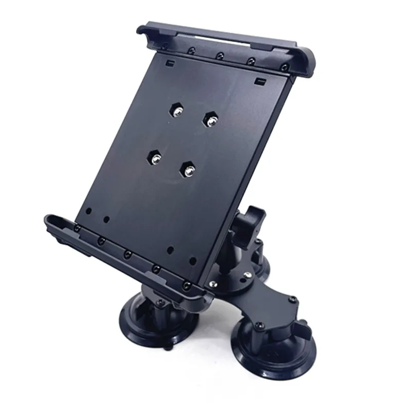 Vue rapprochée du support antenne radiocommande avec ventouse double, montrant les ventouses et la pince de fixation.