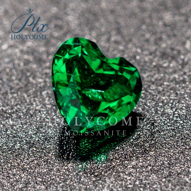 

3x3-12x12mm Holycome Lab Grown Emerald Cut Green Heart Cut Loose Gemstone Manufacturer Factory Supply