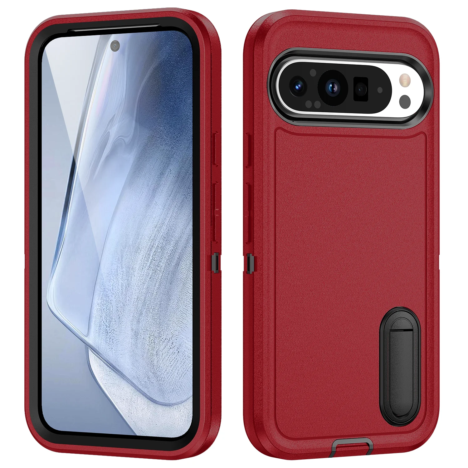 Ultimate Shockproof Hybrid Case with Hidden Stand Holder and Dual-Layer Bumper