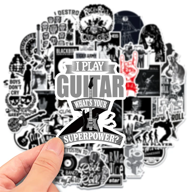 100 Rock Stickers Lot Heavy Metal Punk Band Music Guitar Car Decals  Skateboard