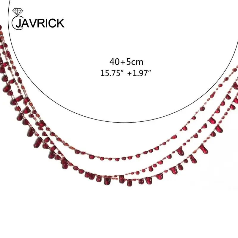 Red Blood Choker Necklaces Crystal Irregular Blood Necklace