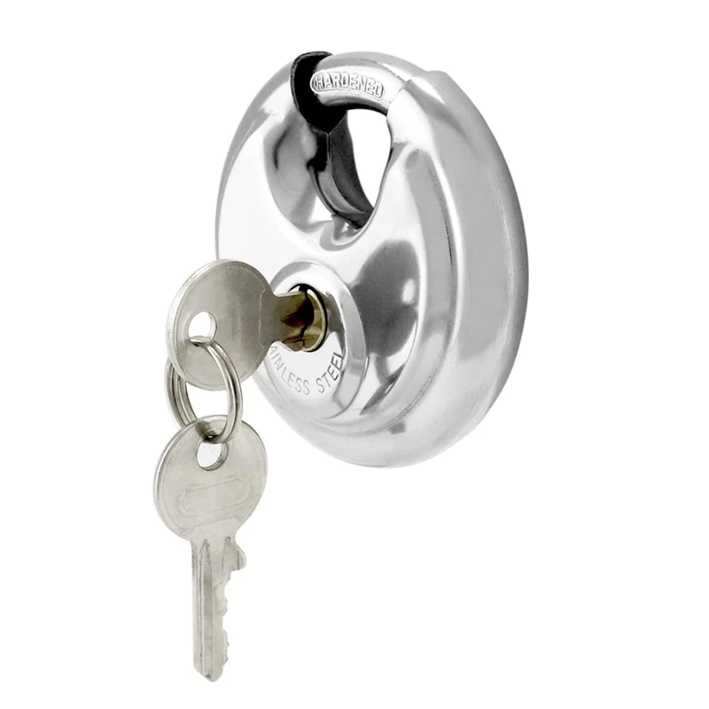N15R-Disc Lock, 2 Pack Heavy Duty Steel Keyed Padlock Disc Storage Lock For Storage Units, Mobile Trailers, Sheds, Fences