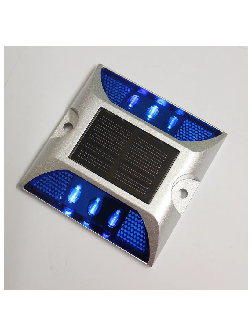 BR-F03 Solar Double-sided Reflective Spike LED Cast Aluminum Barricade Flashing Light Waterproof Warning Light Bright Durable