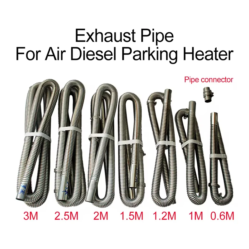 Air Diesel Parking Heater Stainless Steel Exhaust Pipe Car Heating Parts 60cm/100cm/120cm/150cm/200cm/250cm/300cm