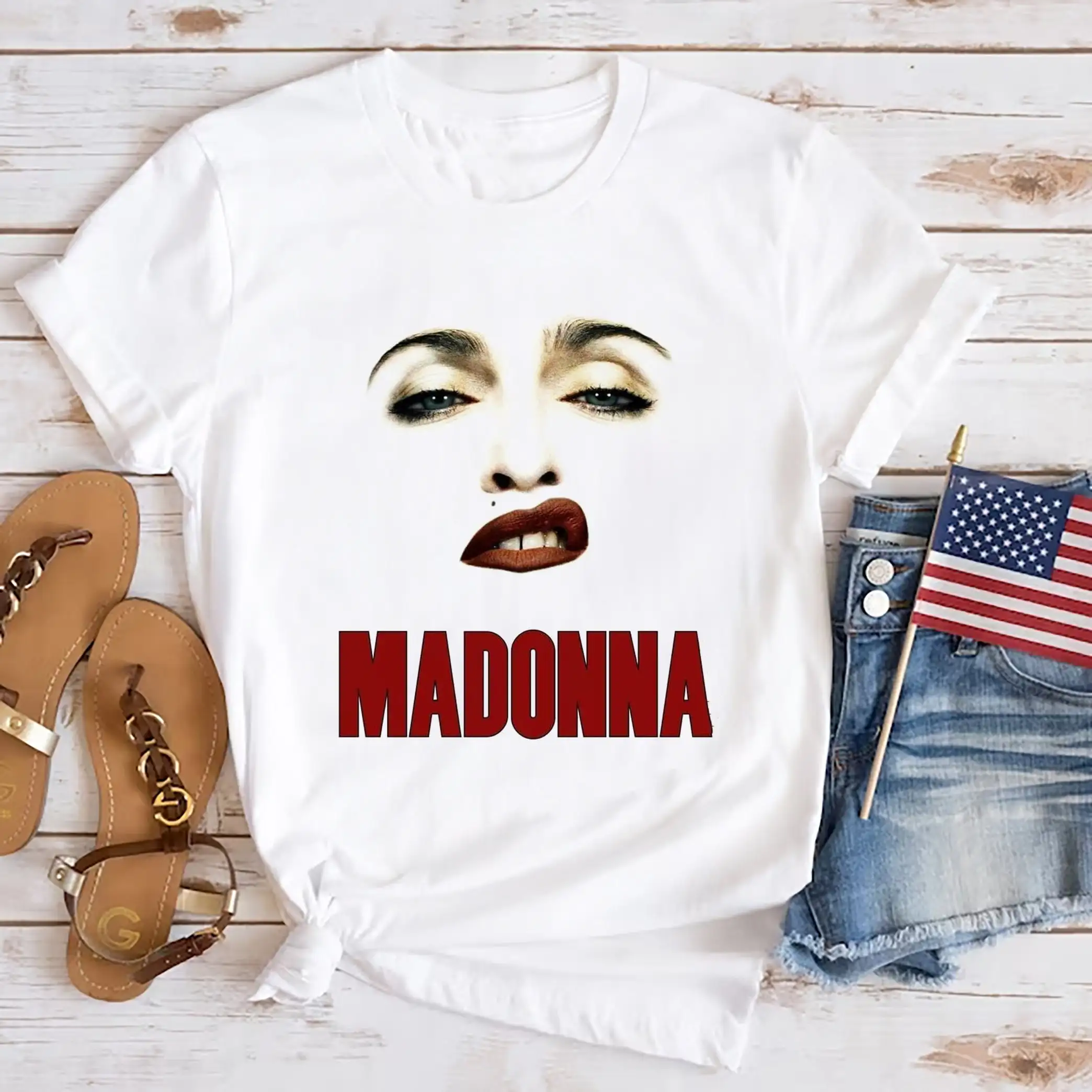 Maglietta Grafica Madonna Face, The Celebration Tour 2023 T-Shirt Madonna