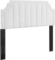 Alyona Channel Tufted Performance Velvet Full/Queen Headboard In White,customizable 3