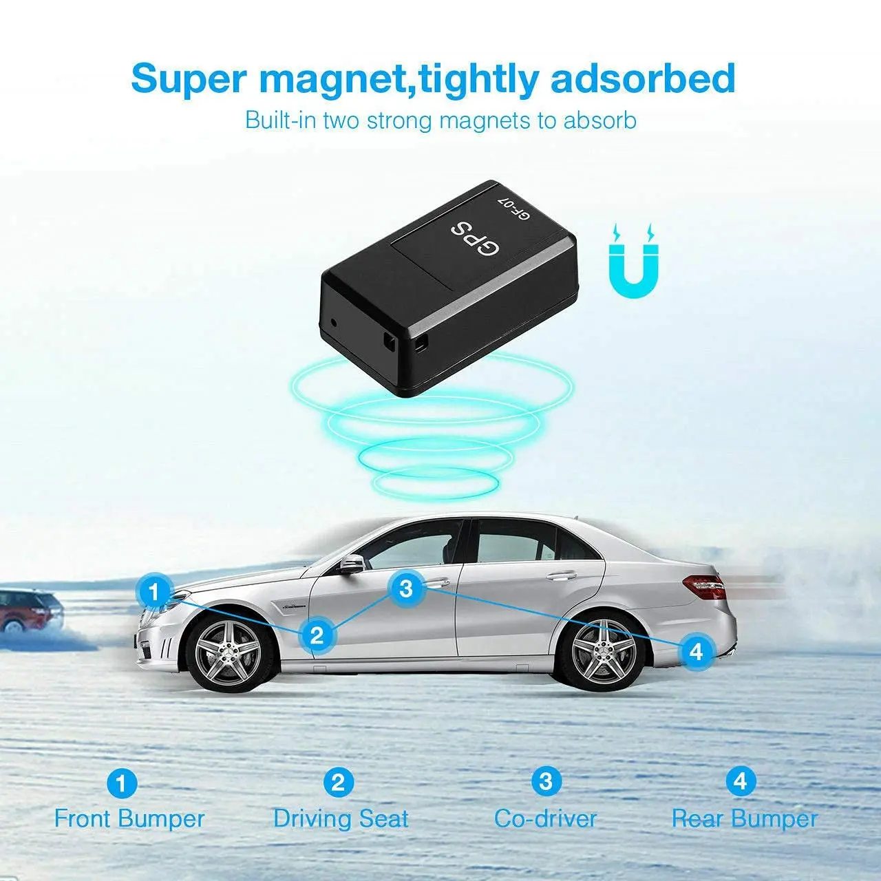 GPS Tracker for Vehicles Mini Magnetic GPS Real Time Car Locator No Monthly Fee Long Standby GSM SIM Tracker GF07