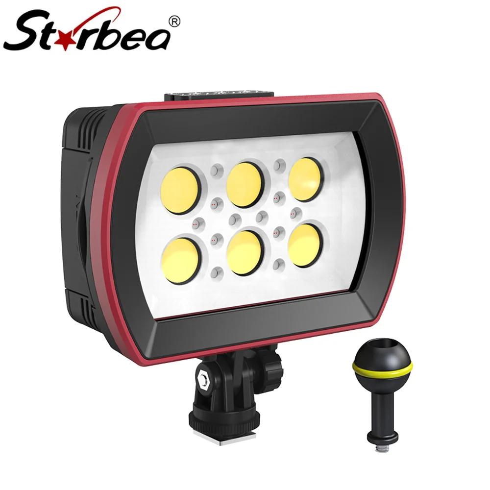

6000LM Super Bright LED Diving Flashlight Photography Video Camera Scuba Light Waterproof Underwater Diving Torch Tactical Lamp