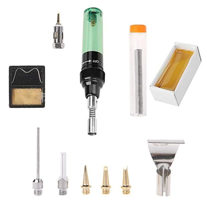 11Pieces Gas Welder Electric Welding Tool Cordless Gas Soldering Iron Set Tools Drop Shipping